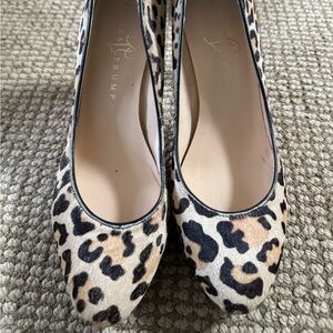 Leopard print suede heels